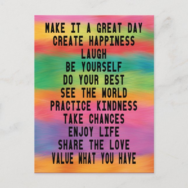 Carte Postale Faites-En Une Citation Inspirationnelle Arc-En-Cie (Devant)