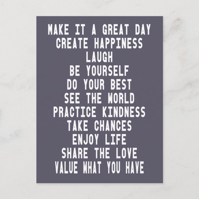 Carte Postale Faites-En Une Grande Typographie Du Jour Citation  (Devant)