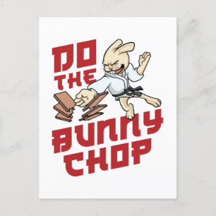 Carte Postale Faites le Chop de lapin drôle Karate Chop
