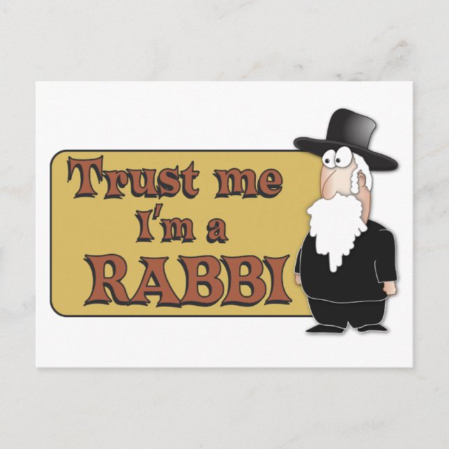 Carte Postale Faites-moi confiance - JE SUIS UN RABBI - Grand hu (Devant)