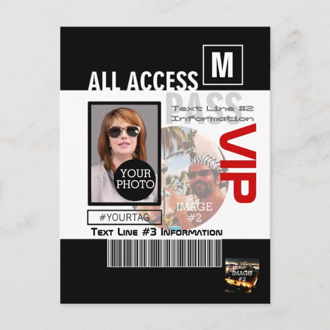 Carte Postale Faites votre propre VIP Pass 8 façons de personnal (Devant)