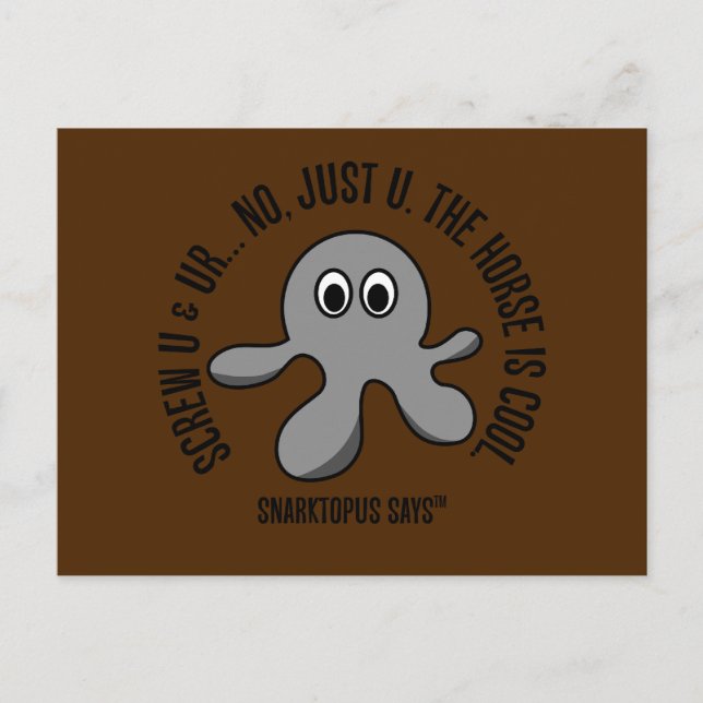 Carte Postale Faites-vous foutre en l'air avec le cheval que vou (Devant)