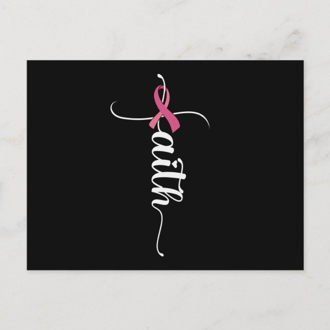 Carte Postale Faith Croix chrétienne Conscience du cancer du sei (Devant)