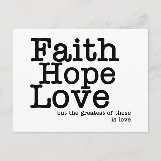 Carte postale Faith Hope Love (Devant)