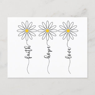 Carte Postale Faith Hope Love Daisies