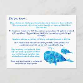 Carte Postale Faits amusants sur la baleine bleue