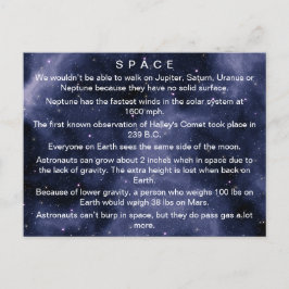 Carte Postale Faits amusants sur l'espace