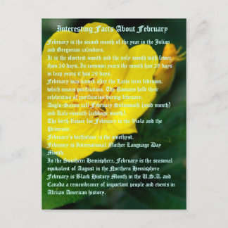 Carte Postale Faits intéressants sur Février