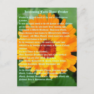 Carte Postale Faits Intéressants Sur Octobre