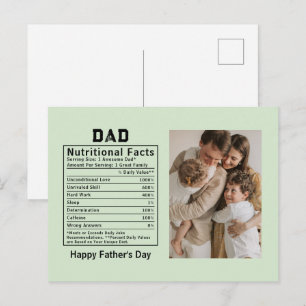 Carte Postale Faits nutritionnels personnalisés pour la fête des