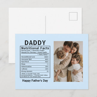 Carte Postale Faits nutritionnels personnalisés pour la fête des
