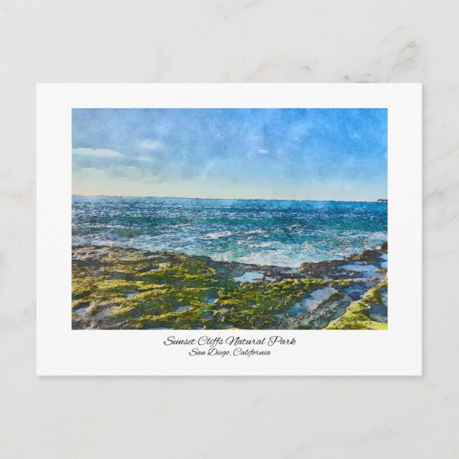 Carte Postale Falaises de coucher de soleil San Diego, Californi (Devant)