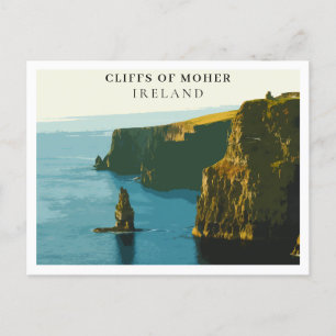 Carte Postale Falaises De Moher, Irlande Style Rétro