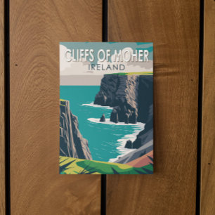 Carte Postale Falaises de Moher Irlande Travel Art Vintage