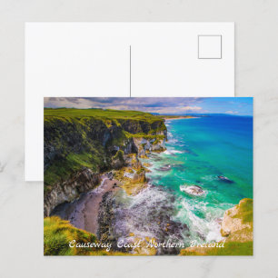 Carte Postale Falaises et mer Turquoise Irlande du Nord