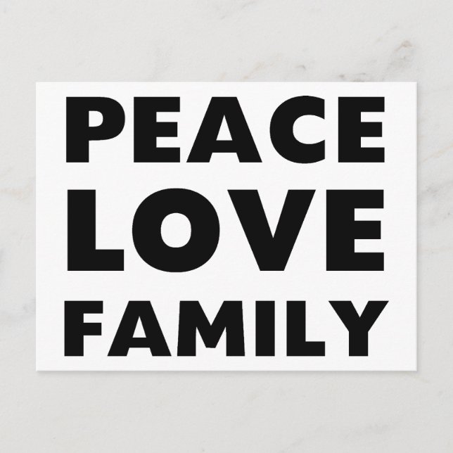 Carte Postale Famille d'amour pour la paix (Devant)