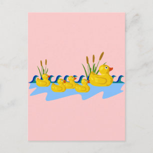 Carte Postale Famille de canards
