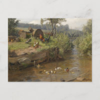 Famille de canards au déversoir par Carl Jutz