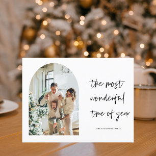 Carte Postale Famille de photos de Noël Vacances merveilleuses