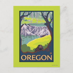 Carte Postale Famille des castors