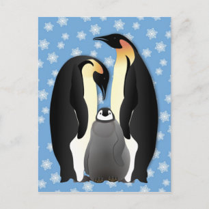Carte Postale famille des pingouins