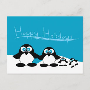 Carte Postale famille des pingouins