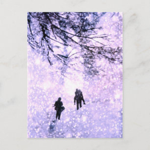 Carte Postale Famille en hiver