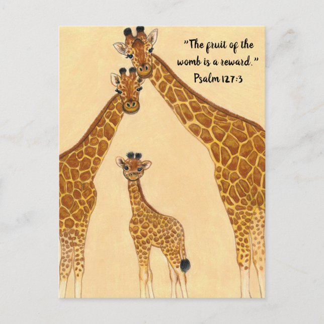 Carte Postale Famille Giraffe - Fruit de Womb (Devant)