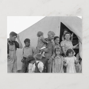 Carte Postale Famille Migrant Pendant La Récolte De Pois — 1939