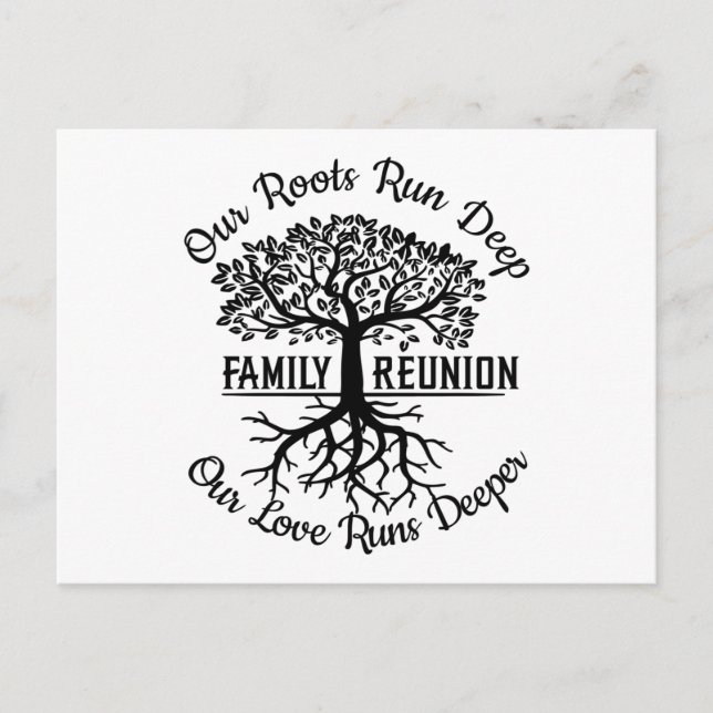 Carte Postale Famille Réunion Arbre Familial Racines cardiaques (Devant)