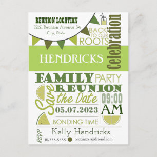 Carte Postale Famille Reunion Mot Art Design I