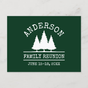 Carte Postale Famille Réunion Pin rustique Arbres verts