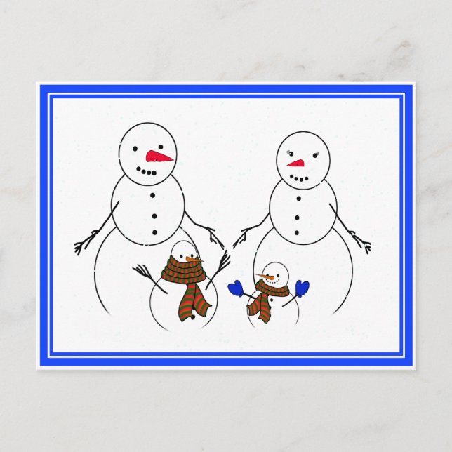 Carte Postale Famille Snowman (Devant)
