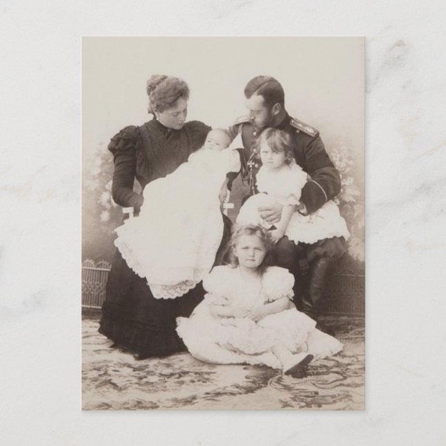 Carte Postale FAMILLE TSAR NICOLAS & TSARINA Romanov Russie #297 (Devant)