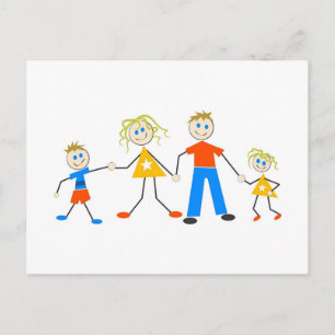 Carte Postale Familles heureuses