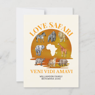 Carte Postale Family Group LOVE SAFARI Souvenir