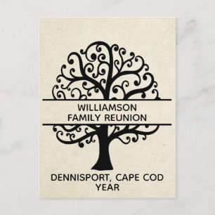 Carte Postale Family Tree Reunion Black Modern Drawing