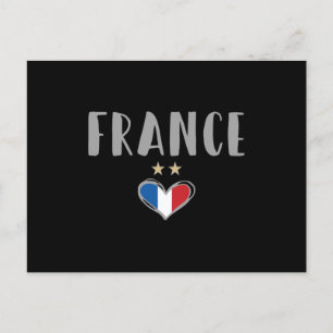 Carte Postale Fan de football France Chemise avec coeur
