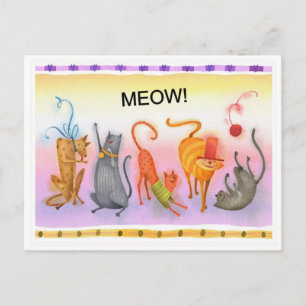 Carte Postale Fancy Cats Nouvelle Ajout À Notre Maison