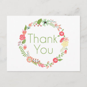 Carte Postale Fancy Floral Thank You Postcard