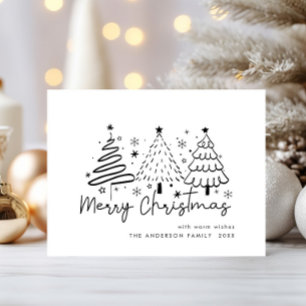 Carte Postale Fantaisie Main dessinée Whimsical Noël Holiday