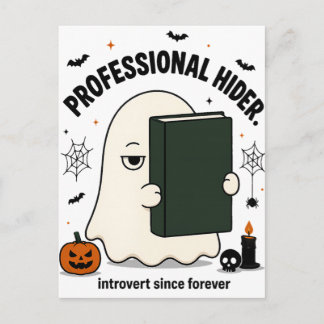 Carte Postale Fantôme d'introverti drôle Professionnel Cacheur H