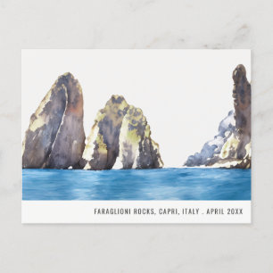 Carte Postale Faraglioni Rocks Capri Italie Aquarelle Voyage