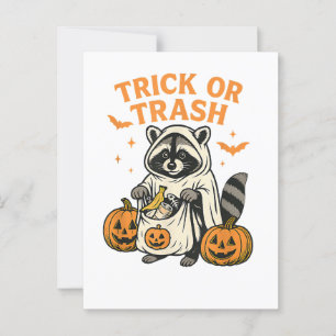 Carte Postale Farce de raton laveur drôle ou Halloween poubelle