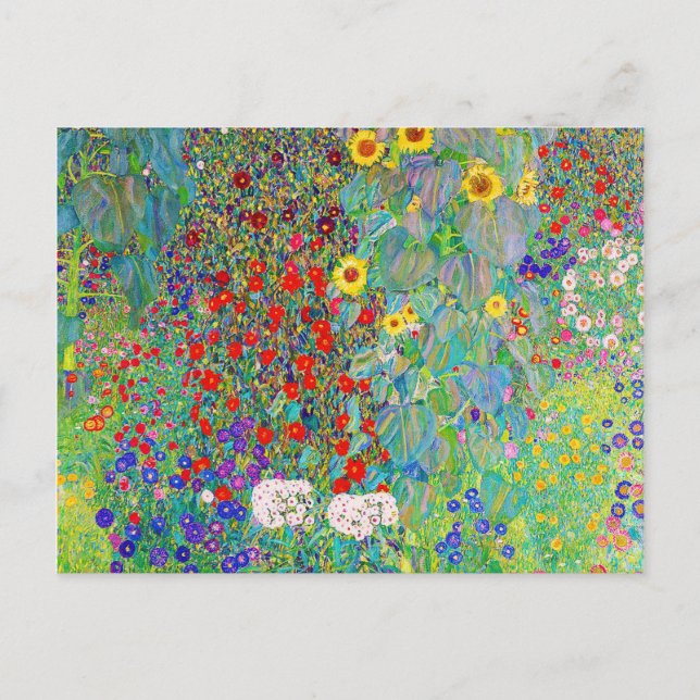 Carte Postale Farm Garden With Sunflowers Gustav Klimt (Devant)