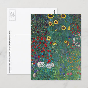 Carte Postale Farmergarden avec Tournesol de Klimt, Fleurs Vinta