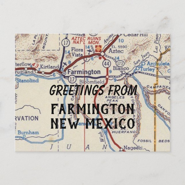 Carte Postale Farmington Nouveau-Mexique (Devant)