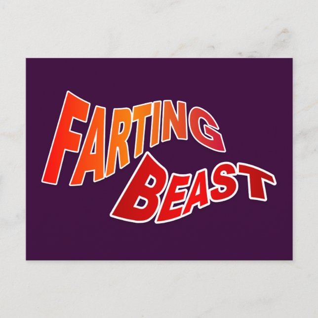 Carte Postale FARTING BEAST - humour insensé et hilarant (Devant)