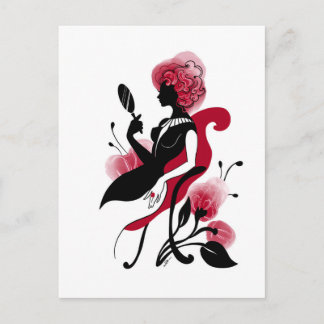Carte Postale Fashion glamour beautiful graphic illustration