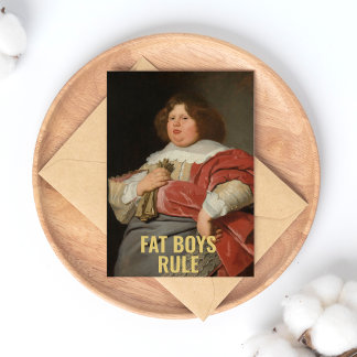 Carte Postale Fat Boys Règle - Drôle 17e C. Portrait d'art
